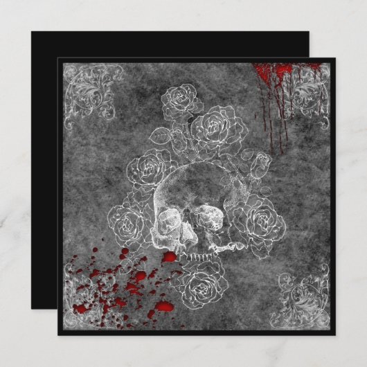 Blood Skull and Roses Horror Goth Wedding (Front/Back)