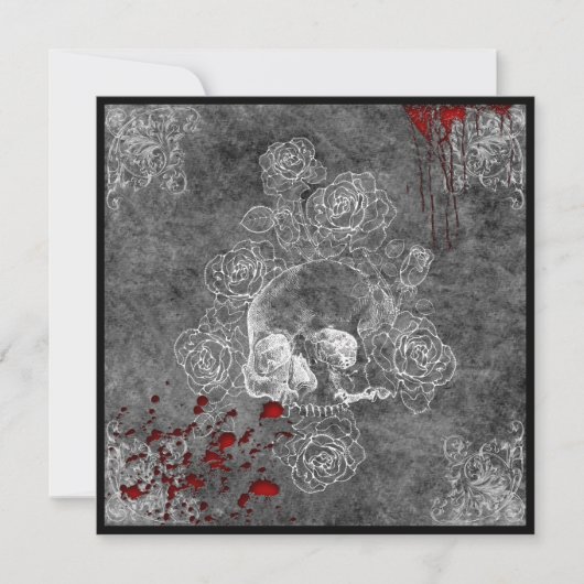 Blood Skull and Roses Horror Goth Wedding (Front)