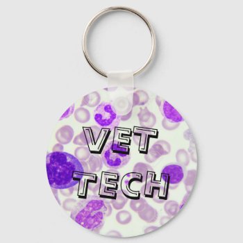 Blood Smear Keychain For Vet Techs by Vettechstuff at Zazzle