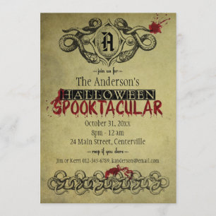 Blood & Snakes Halloween Spooktacular Invitation