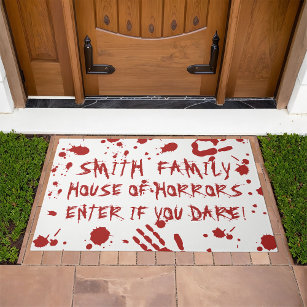 Blood Soaked Bloody Hand Print Custom Halloween Doormat
