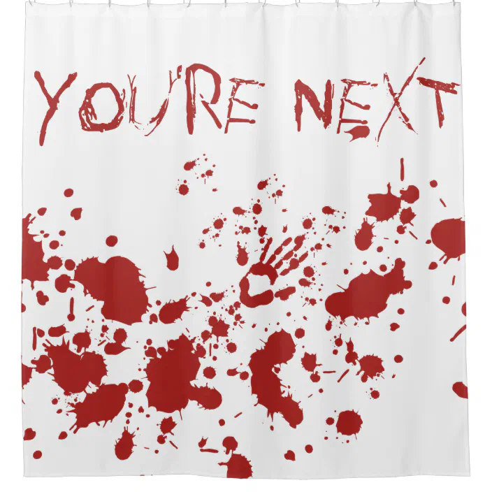 Help Me Shower Curtain Bloody Psycho Haunted House Halloween Party Decoration 