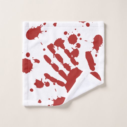 Blood Soaked Spatter Bloody Hand Print Halloween Bath Towel Set | Zazzle