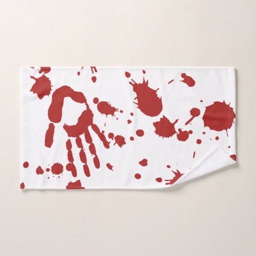 Blood Soaked Spatter Bloody Hand Print Halloween Bath Towel Set | Zazzle