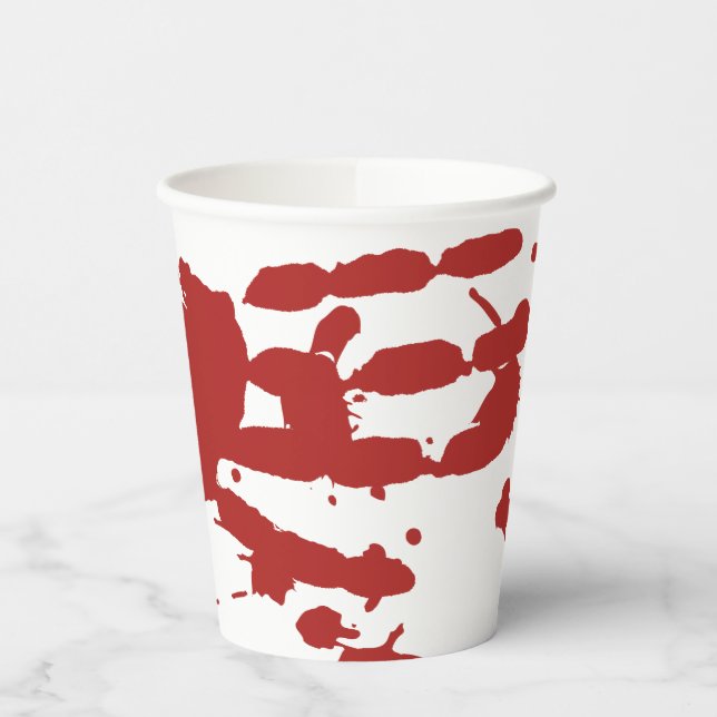 Blood Spatter Bloody Hand Print Halloween Paper Cups (Left)