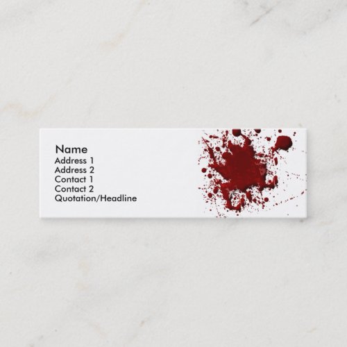 Blood Spatter Card Business Card Templates