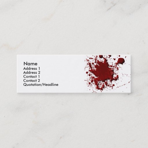 Customizable Blood Spatter Card Business Card Templates