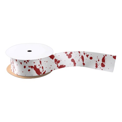 Blood Spatter Eerie Bloody Soaked Halloween Satin Ribbon