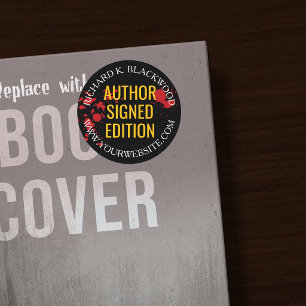 Blood Spatter Horror Book Author Signed Edition Classic Round Sticker