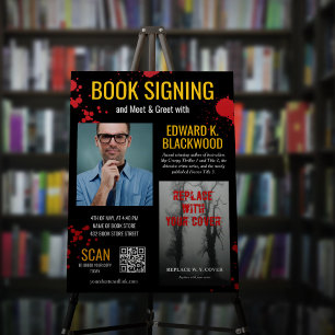 Blood Spatter Horror Book Signing Meet & Greet Foam Board