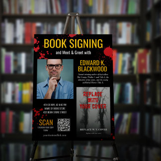 Blood Spatter Horror Book Signing Meet & Greet Foam Board