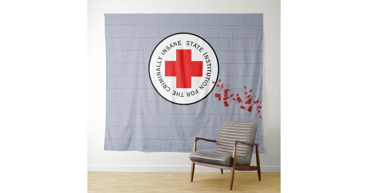 Blood Spatter Wall Psych Ward Halloween Backdrop | Zazzle