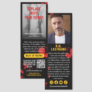 Blood Spatter Yellow Book Cover About the Author Bookmarks