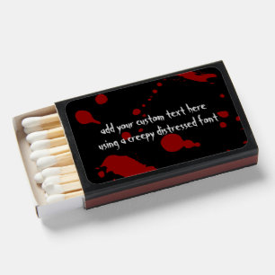 Blood Spatters Halloween Horror Theme Custom Matchboxes