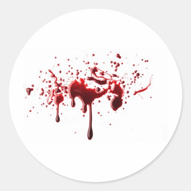 blood splatter 3 classic round sticker (Front)