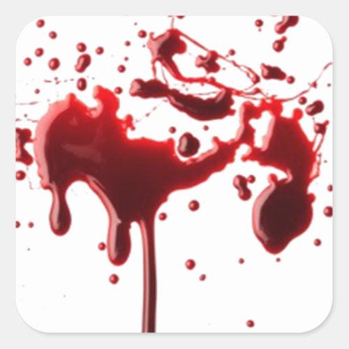 blood splatter 3 square sticker