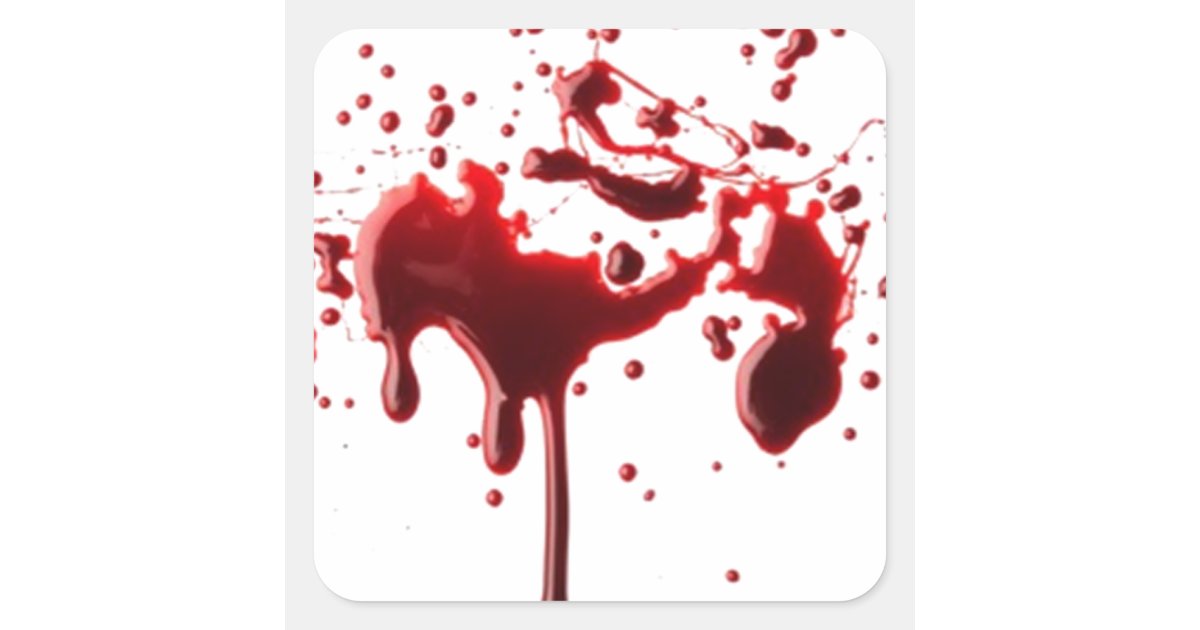 Blood Splat Sticker blood splatter 3 square sticker | Zazzle