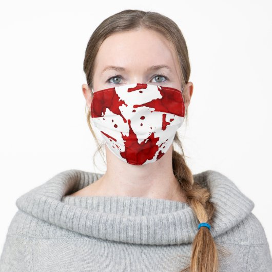 Blood Splatter Adult Cloth Face Mask (Worn)