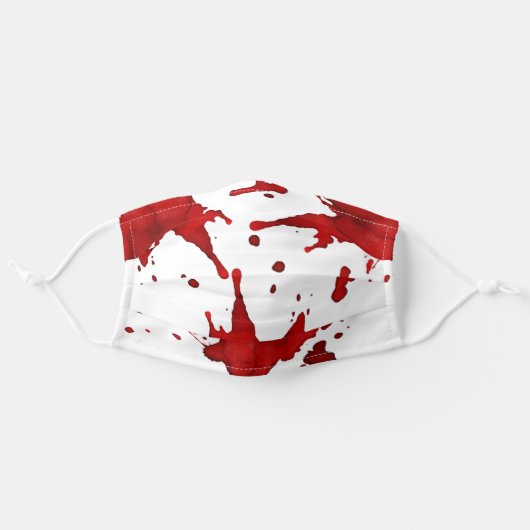 Blood Splatter Adult Cloth Face Mask (Front, Unfolded)