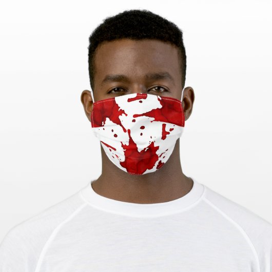 Blood Splatter Adult Cloth Face Mask (Worn)