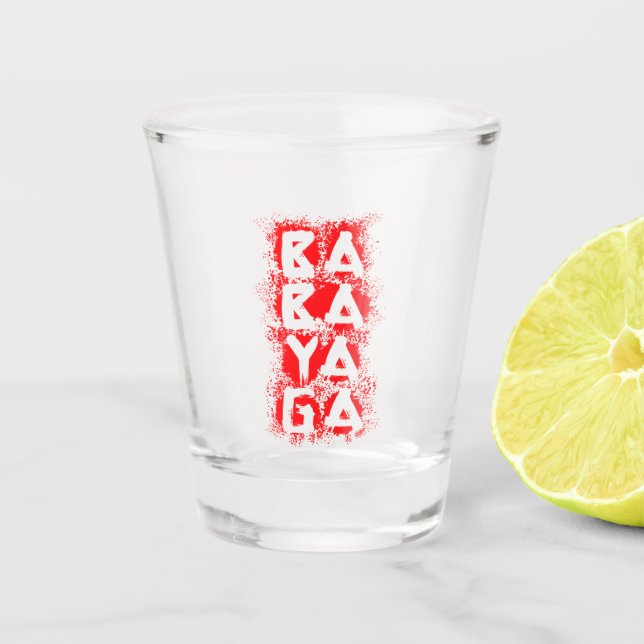Blood Splatter Baba Yaga Shot Glass (Front)