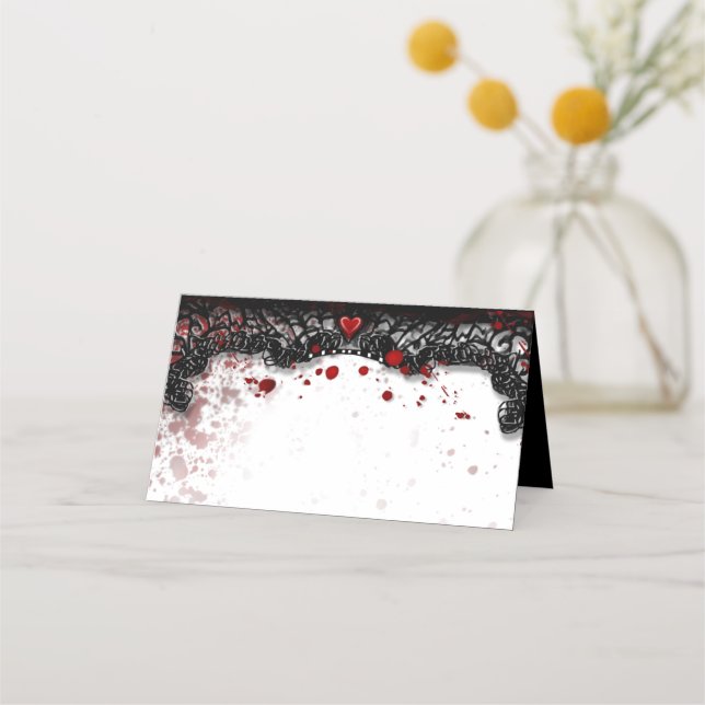 Blood Splatter Blank Pack Place Cards (Front)
