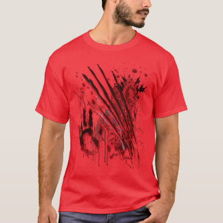 Blood Splatter Bloody Halloween Zombie Red Hand vi T-Shirt