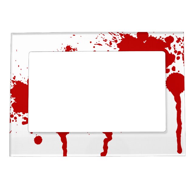 Blood Splatter Bloody Wound Bleeding Halloween Magnetic Frame (Front)