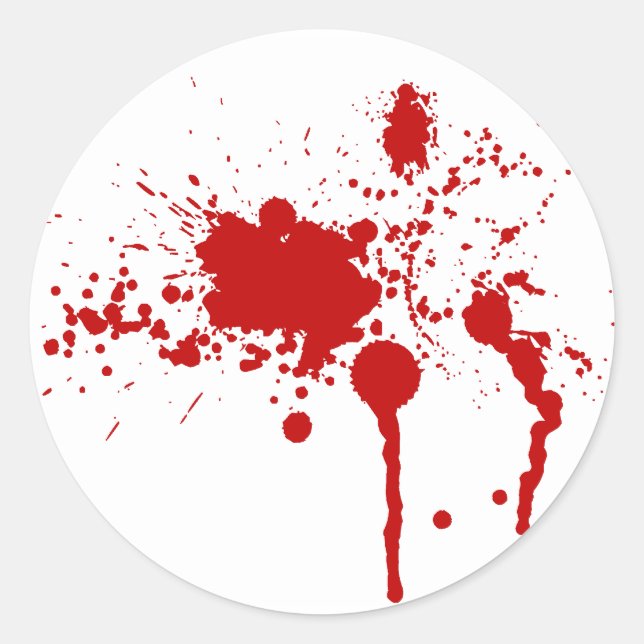 Blood Splatter Classic Round Sticker (Front)