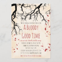 Blood Splatter Creepy Halloween Invitation