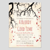 Blood Splatter Creepy Halloween Invitation
