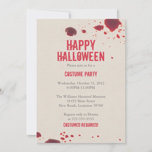 Blood Splatter | Halloween Invitation (Front)