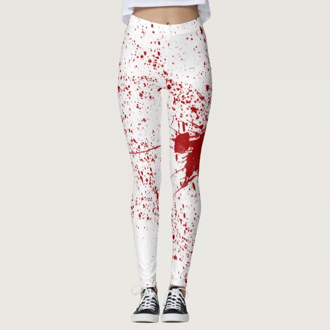 Blood Splatter Halloween Leggings (Front)