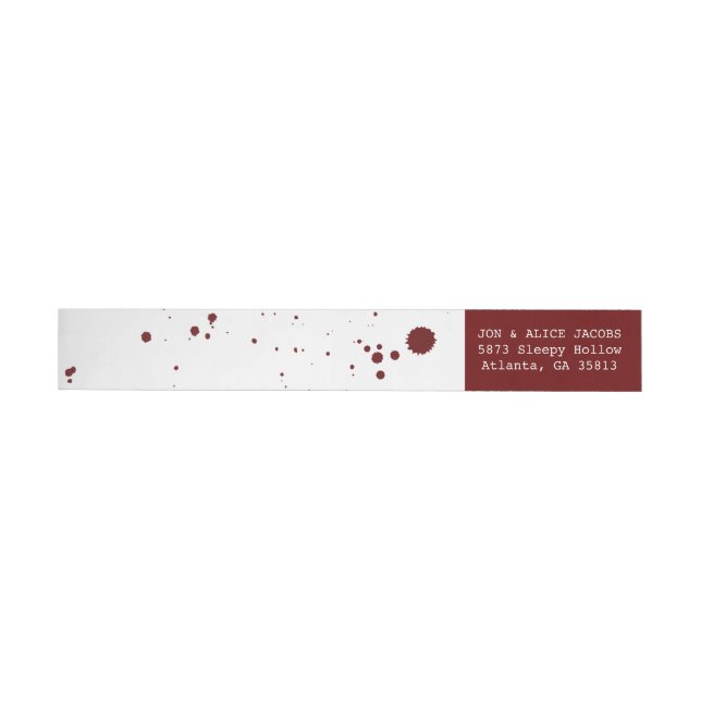 Blood Splatter Halloween Wrap Return Address Label (Individual)