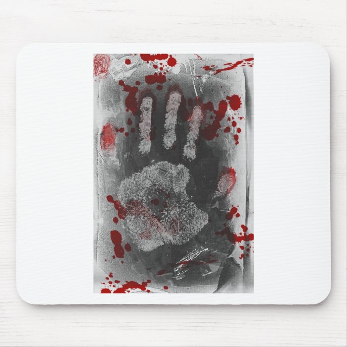 Blood Splatter Handprint Mouse Pads