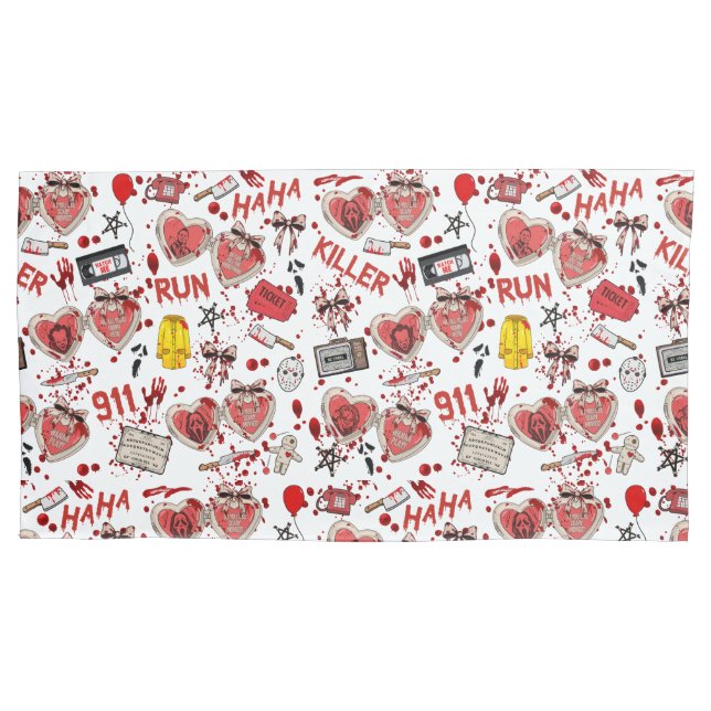 Blood Splatter Horror Movie Bedding Pillow Case (Front)
