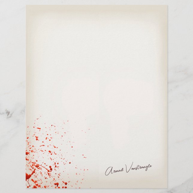 Blood Splatter Letterhead (Front)