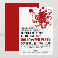 Blood Splatter, Murder Mystery Halloween Party