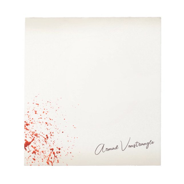 Blood Splatter Notepad (Front)