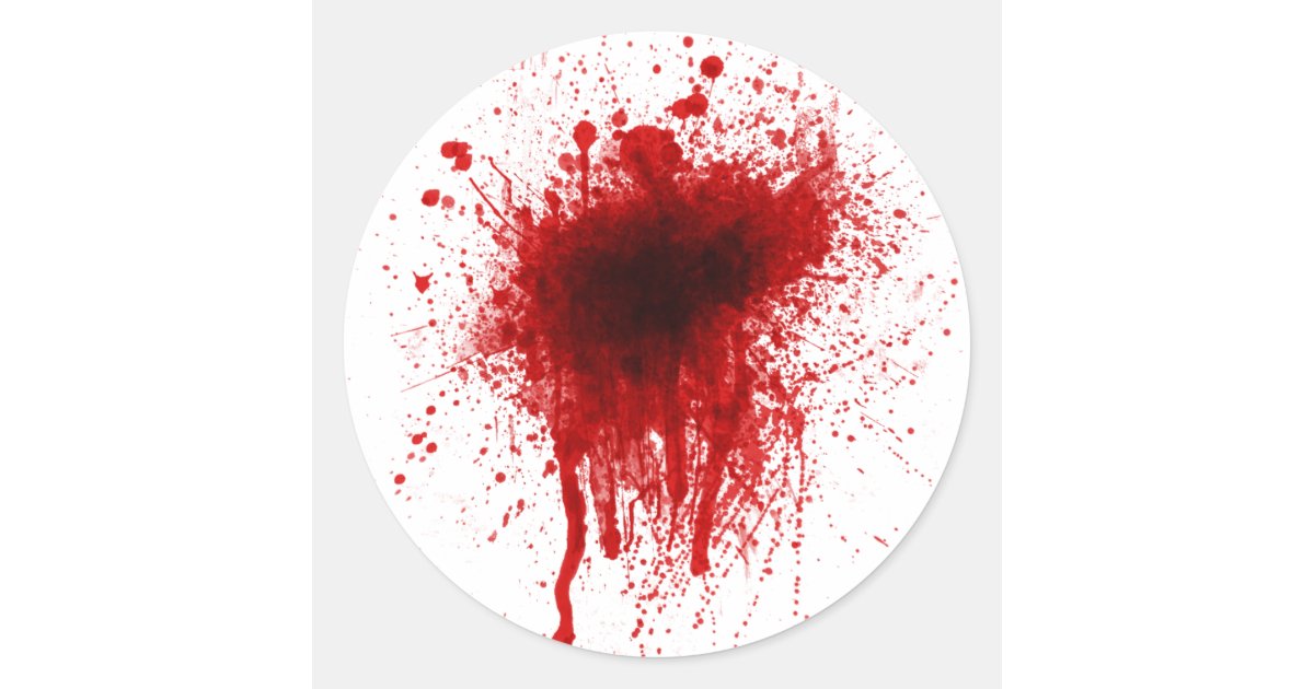 Blood Splatter Realistic Classic Round Sticker | Zazzle