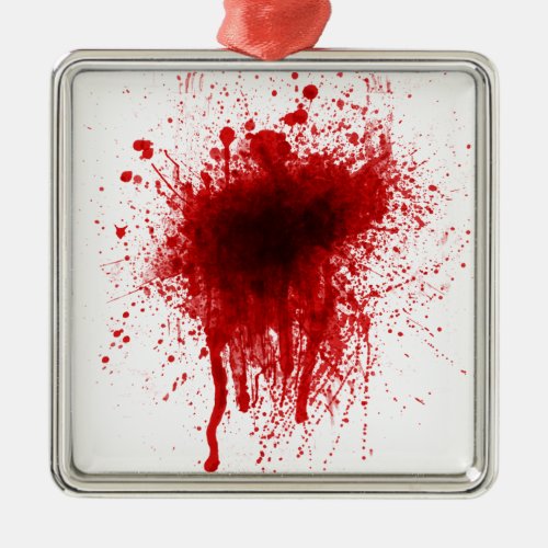 Blood Splatter Realistic Metal Ornament