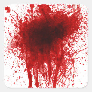Blood Splatter Realistic Square Sticker