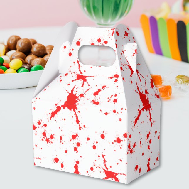 Blood Splatter Red & White Halloween Favor Boxes (Blood Splatter Red & White Halloween Favor Box)