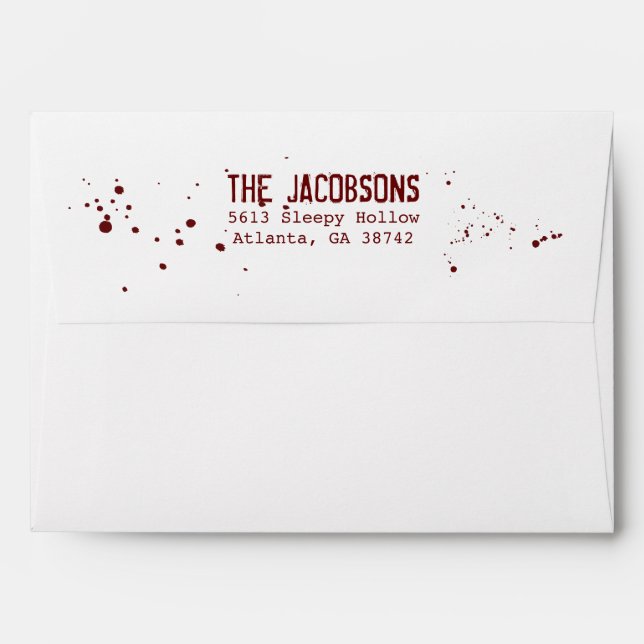Blood Splatter Scary Halloween Envelope (Back (Top Flap))