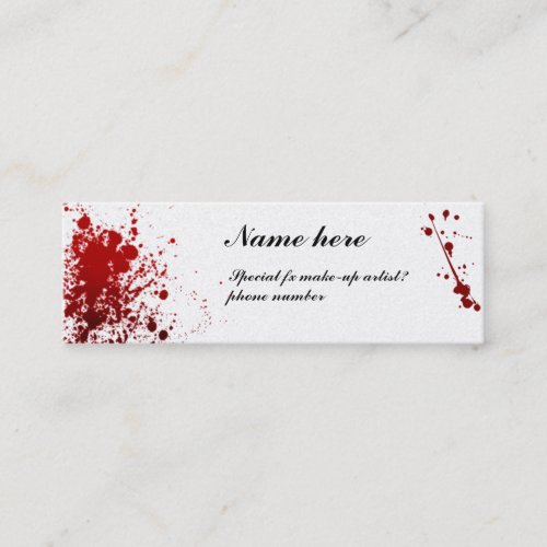 blood splatter sheen business card