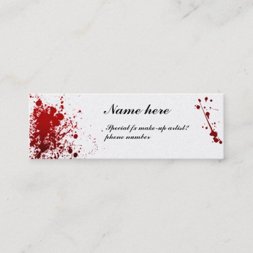 Customizable blood splatter sheen business card