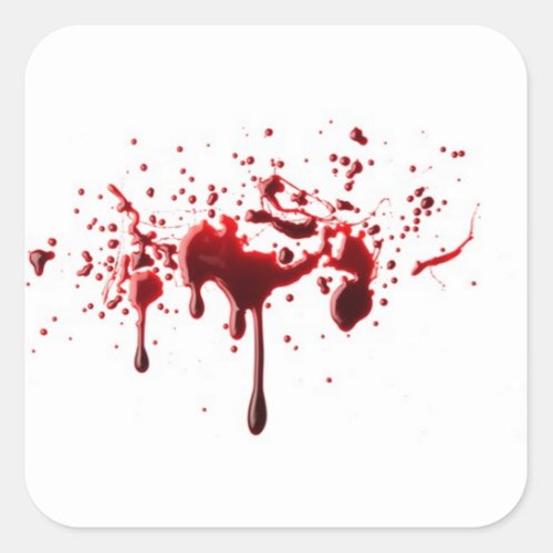 blood splatter third square sticker