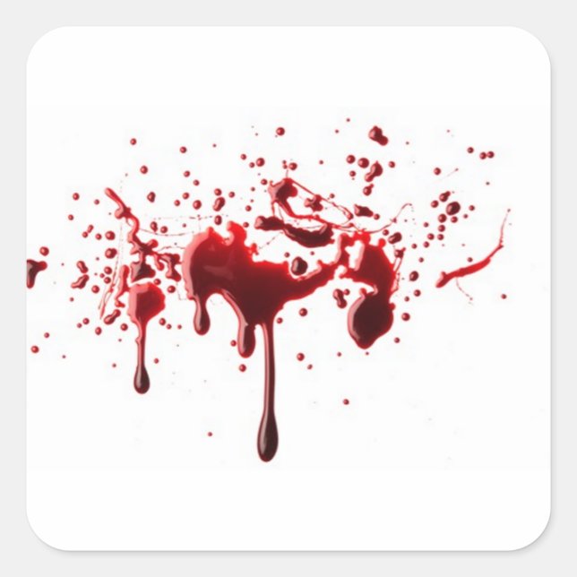 blood splatter third square sticker (Front)