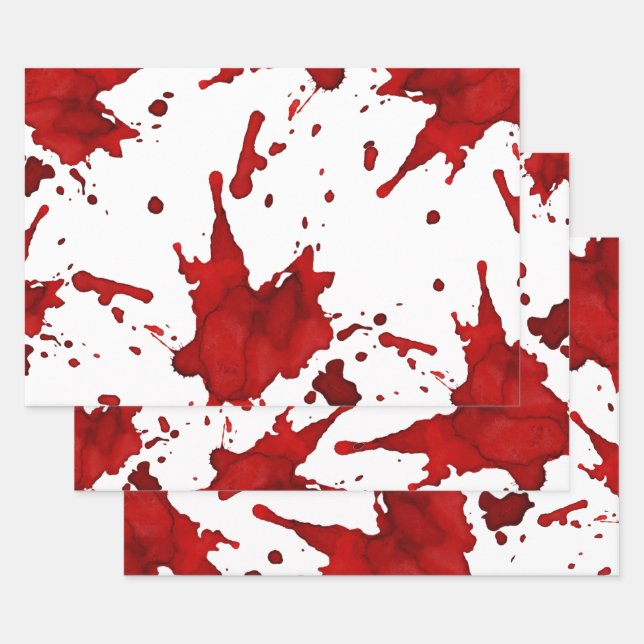 Blood Splatter Wrapping Paper Sheets (Set)