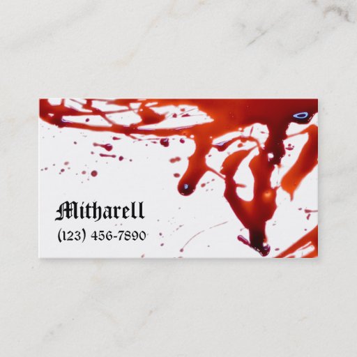 Customizable Blood Splattered Business Card